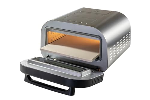 Unold Pizzaofen LUIGI 68816 | Elektrischer Pizza Ofen aus rostfreiem Edelstahl mit Pizzastein mit bis zu 450°C, nur ca. 2 Minuten Backzeit, energiesparend, 1.700 Watt