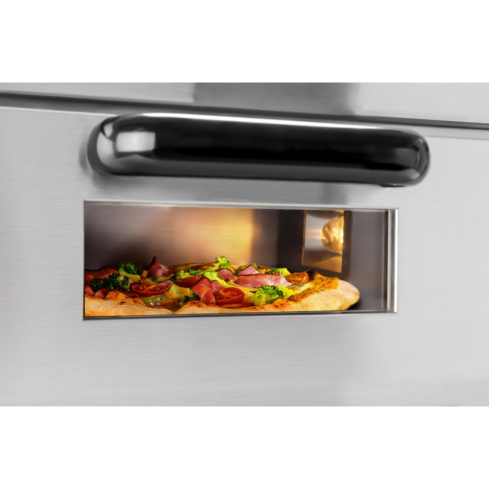 Royal Catering RCPO-2000-1PE Pizzaofen elektrisch 2000W 1 Kammer Pizzabackofen Pizza Ofen Schamotte Schamotteboden