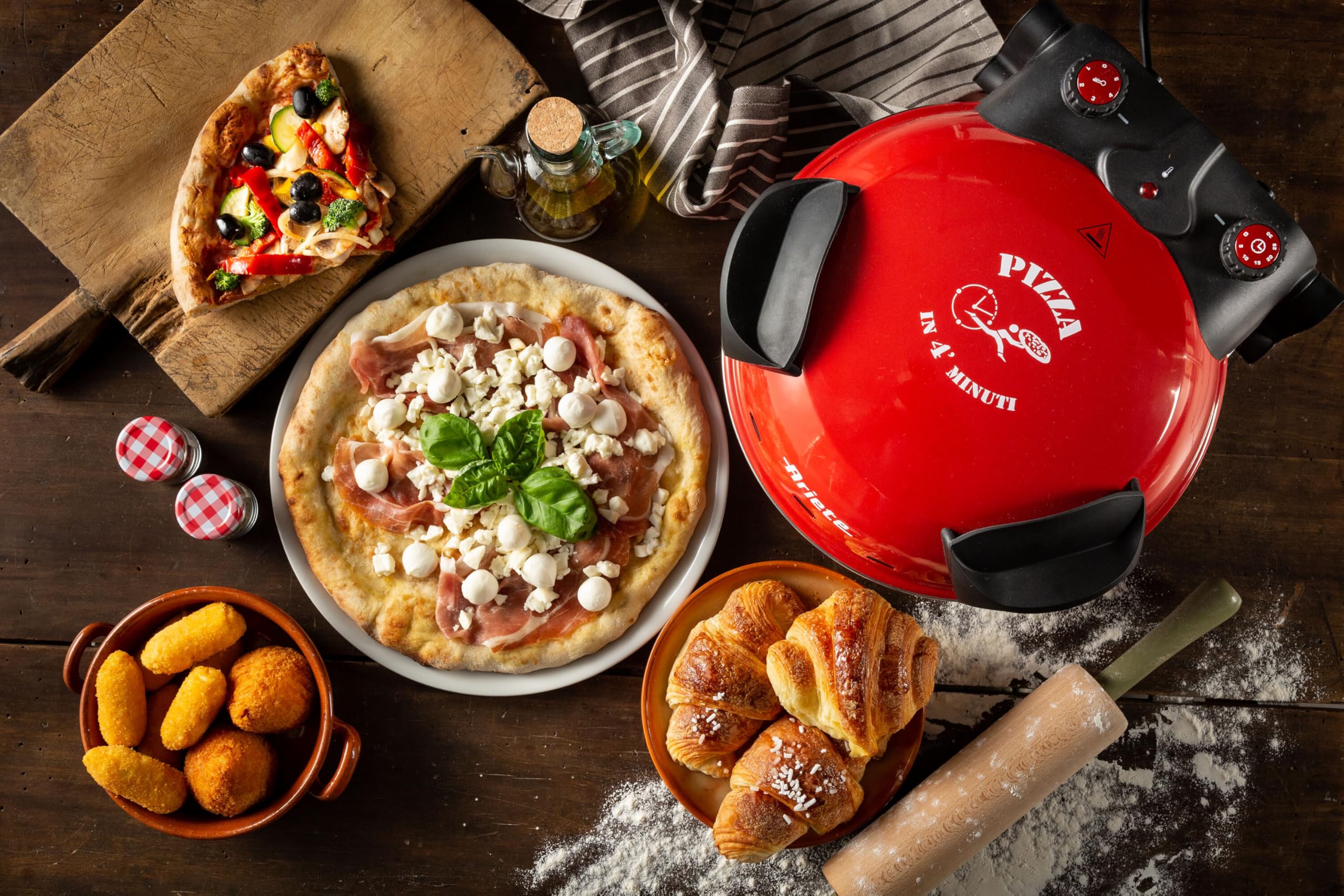 Ariete Pizzaofen Da Gennaro 1200 W Rot und Schwarz