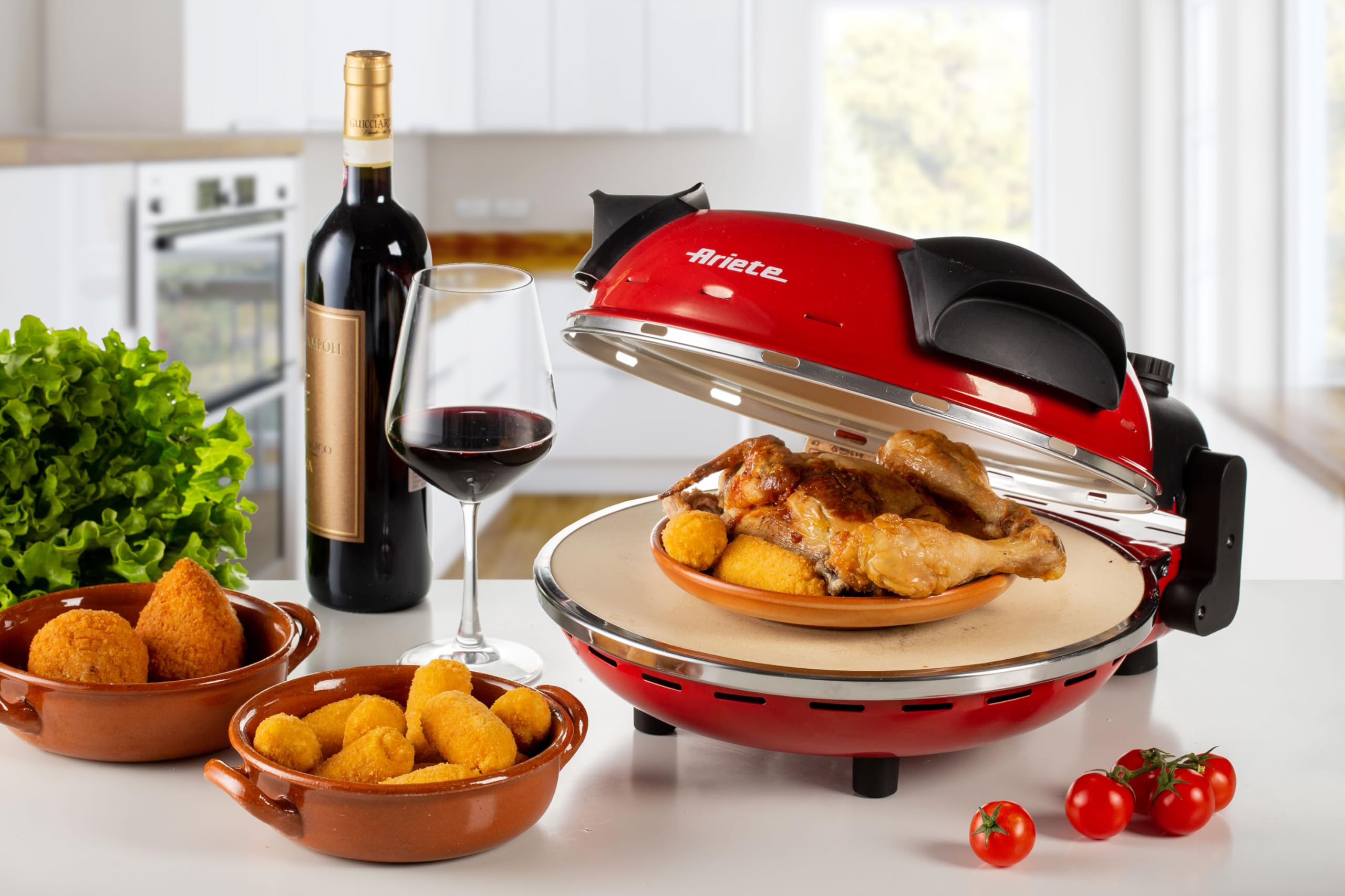 Ariete Pizzaofen Da Gennaro 1200 W Rot und Schwarz